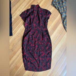 Stunning vintage handmade cheong sam qi pao chinese dress mandarin lucky red 2 0